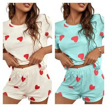 Women's Heart Print Lounge Set Stalluxe