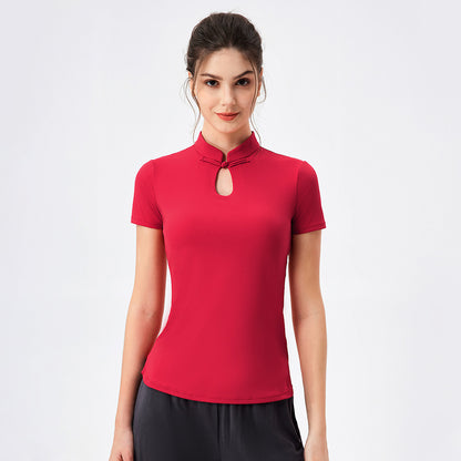 Damen Sportliches Funktionsshirt mit schickem Stehkragen und Schnittführung Stalluxe