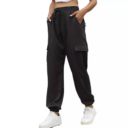 Damen Bequeme Cargo-Hose mit elastischem Bund und seitlichen Taschen Stalluxe
