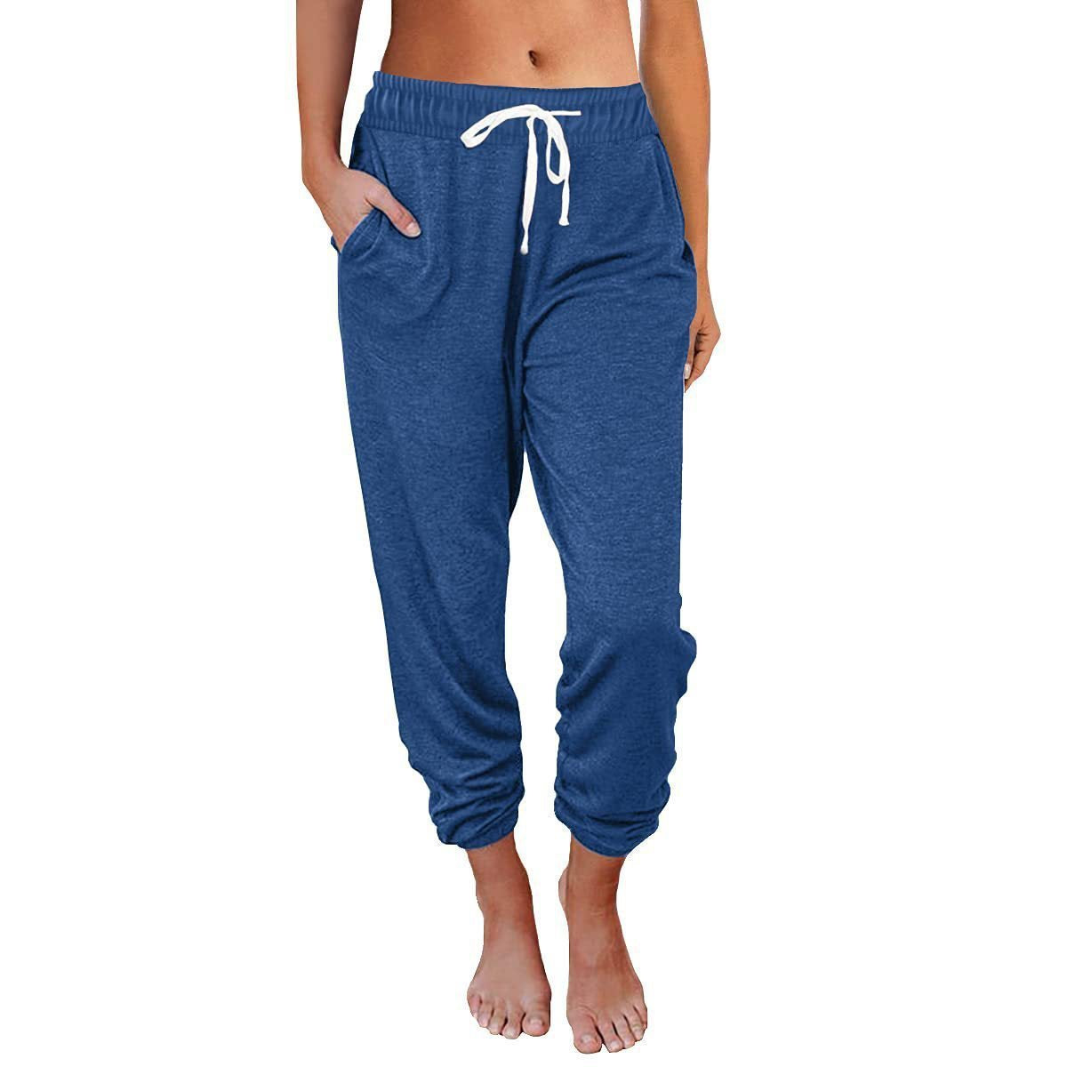 Damen Bequeme und lässige Jogginghose mit elastischem Bund und seitlichen Taschen Stalluxe