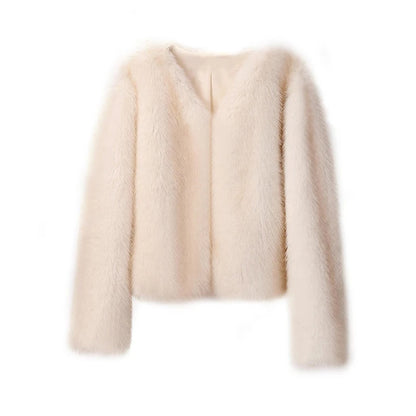 Damen Elegante und stilvolle Jacke aus Kunstfell Stalluxe