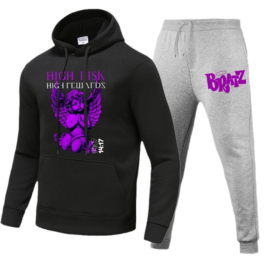 Damen Kapuzenpullover und Jogginghose Set mit einzigartigem Grafikdruck Stalluxe
