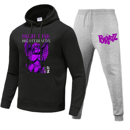 Damen Kapuzenpullover und Jogginghose Set mit einzigartigem Grafikdruck Stalluxe
