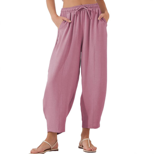 Damen entspannte Freizeithose mit elastischem Bund und praktischen Taschen Stalluxe