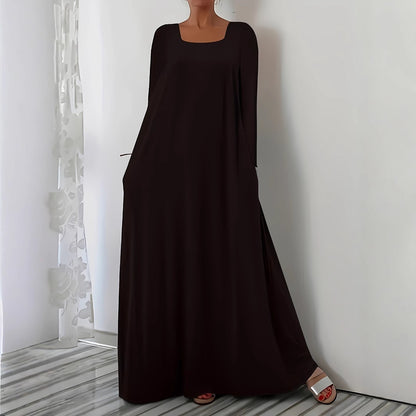 Damen Weit geschnittenes Maxikleid mit praktischen Taschen Stalluxe