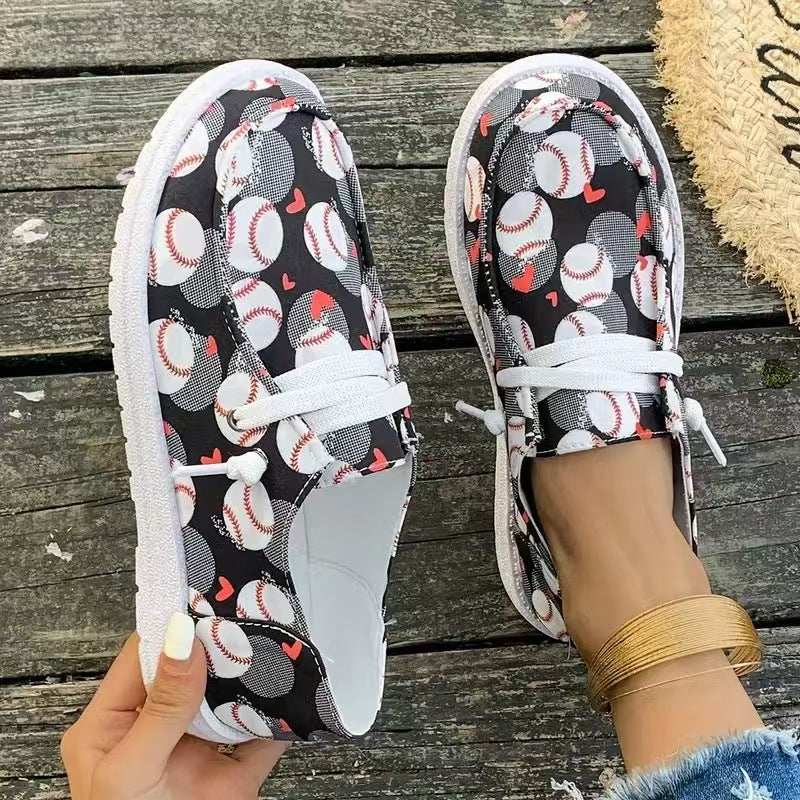 Damen Sneaker mit Football-Motiv Stalluxe