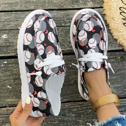 Damen Sneaker mit Football-Motiv Stalluxe