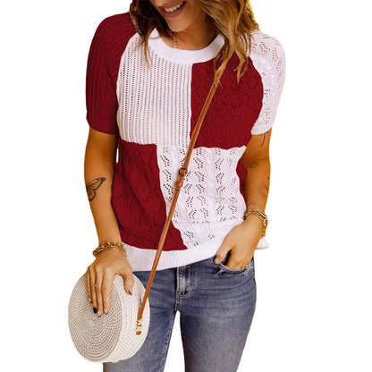 Damen Strukturiertes Farbkasten Stricktop Stalluxe