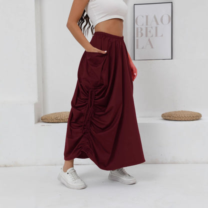 Damen Maxirock mit Raffungen und praktischen Taschen Stalluxe