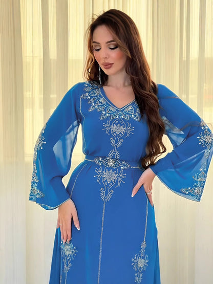 Damen elegantes Maxikleid mit filigranen Stickereien Stalluxe