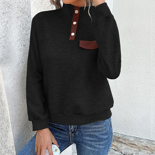 Damen modischer Stehkragen Sweater Stalluxe