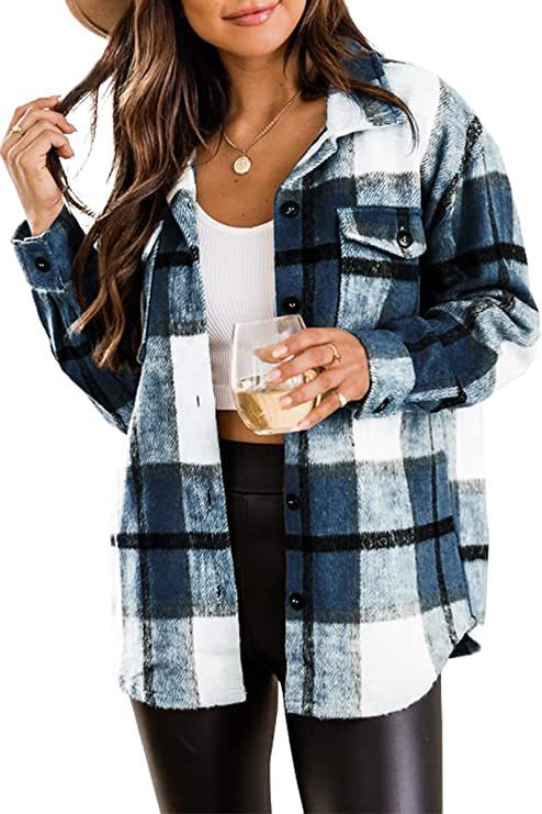 Damen Karierte Overshirt Jacke Stalluxe