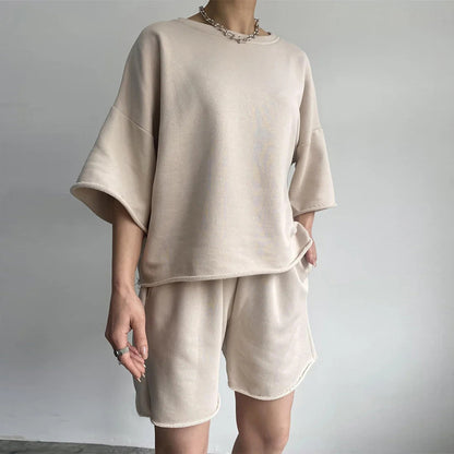Damen lässiges Oversize Freizeit-Set mit weitem Schnitt und elastischem Bund Stalluxe