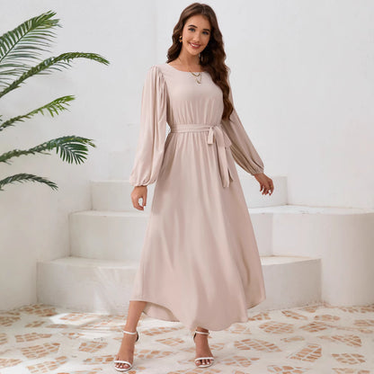 Damen Elegantes Maxikleid mit weitem Schnitt und Ballonärmeln Stalluxe