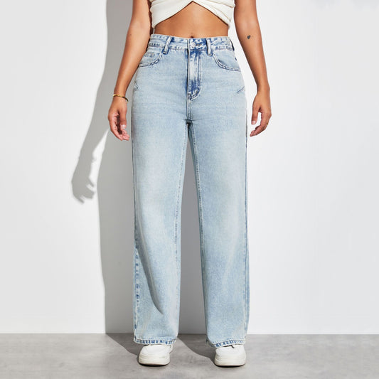 Damen Weite High-Waist Jeans mit authentischem Vintage-Look Stalluxe