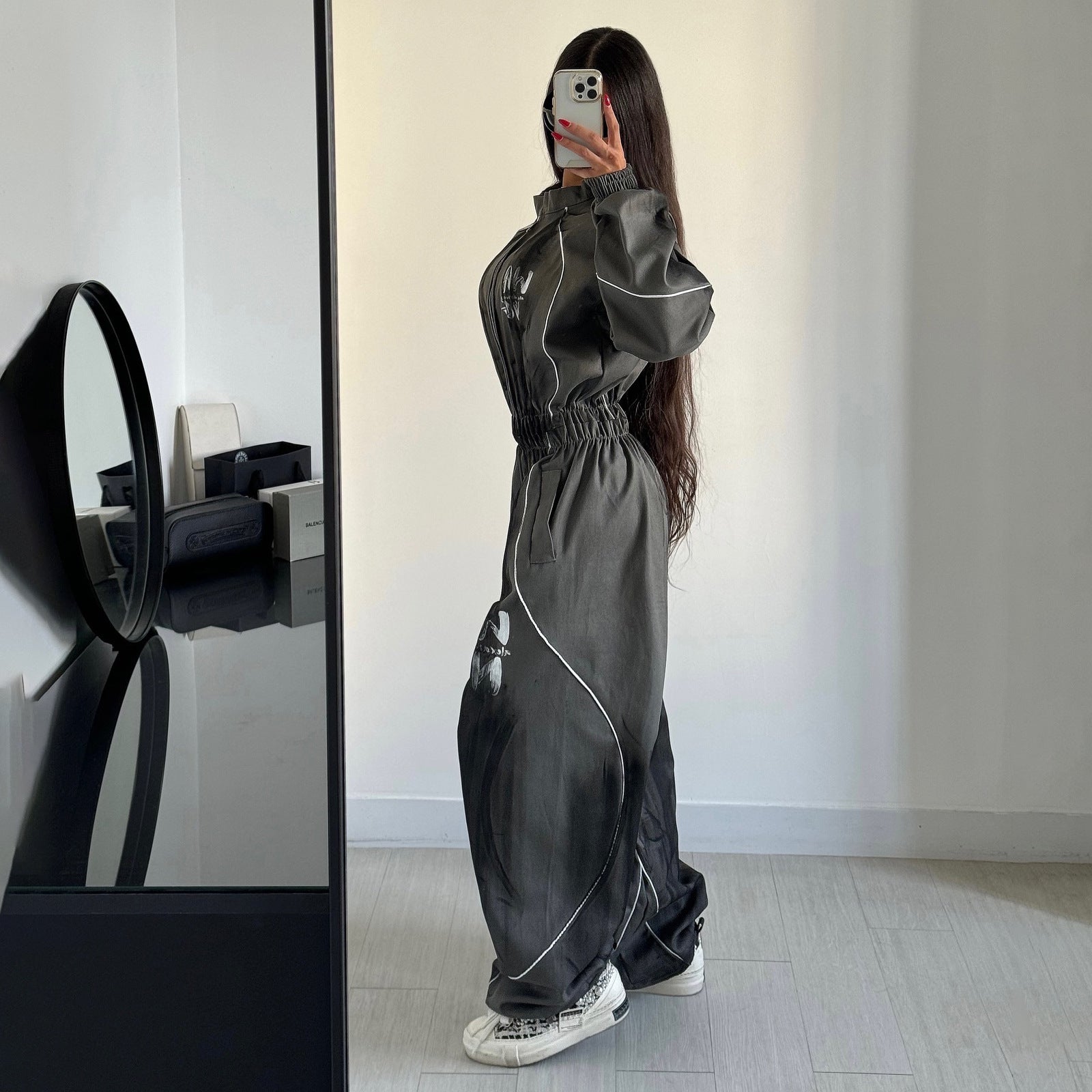 Damen Sportlicher Jumpsuit mit weiten Beinen und elastischem Bund Stalluxe