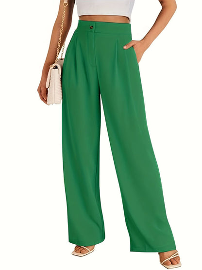 Damen Elegante und lockere High-Waist-Hose mit praktischen Taschen Stalluxe