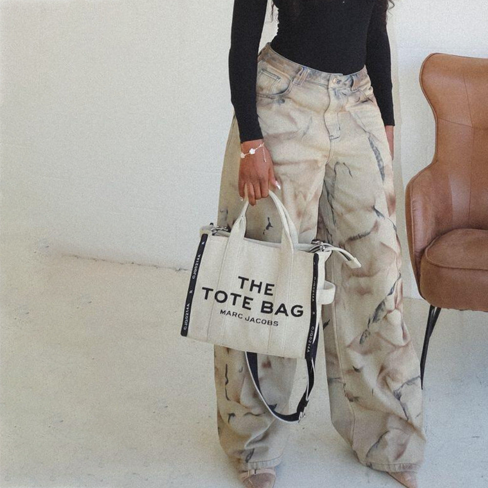 Damen Oversized Jeans mit einzigartigem Marmor-Effekt Stalluxe