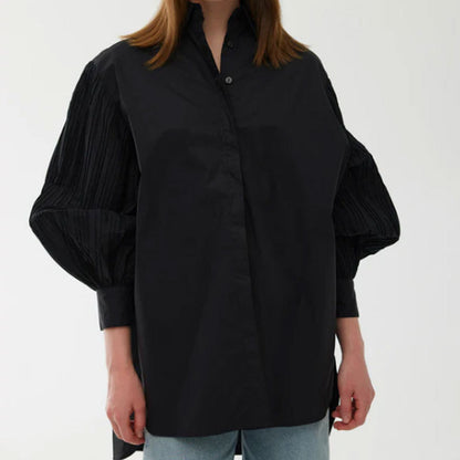Damen Oversized Hemdbluse mit innovativen Rüschendetails Stalluxe