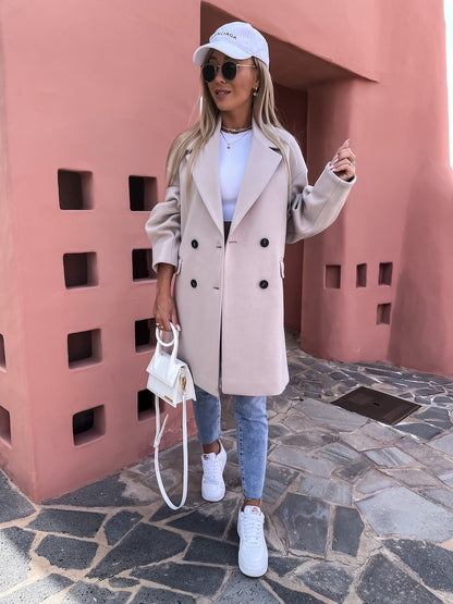 Women's Elegant Tailored Double-Breasted Coat Stalluxe