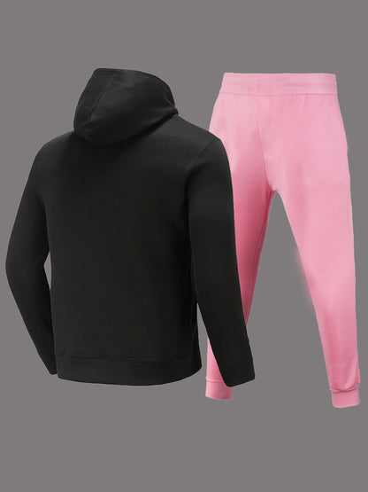 Damen Sportliches Hoodie- und Jogginghose-Set mit einzigartigem Grafikdesign Stalluxe
