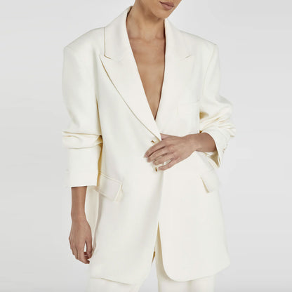 Damen Oversized Blazer mit Knopfdetails Stalluxe