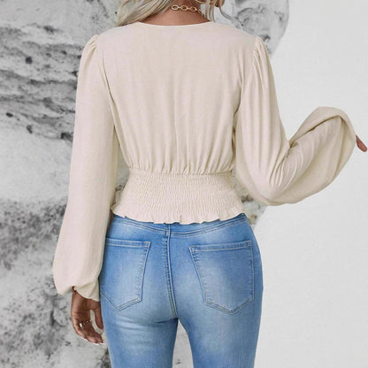 Damen Bluse mit voluminösen Puffärmeln Stalluxe