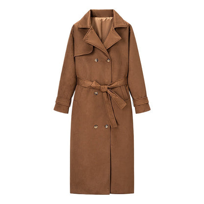 Damen Eleganter Trenchcoat mit taillierbarem Gürtel und klassischem Revers Stalluxe