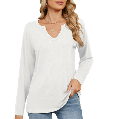 Damen Langarmshirt mit modischem V-Ausschnitt und lässiger Passform Stalluxe