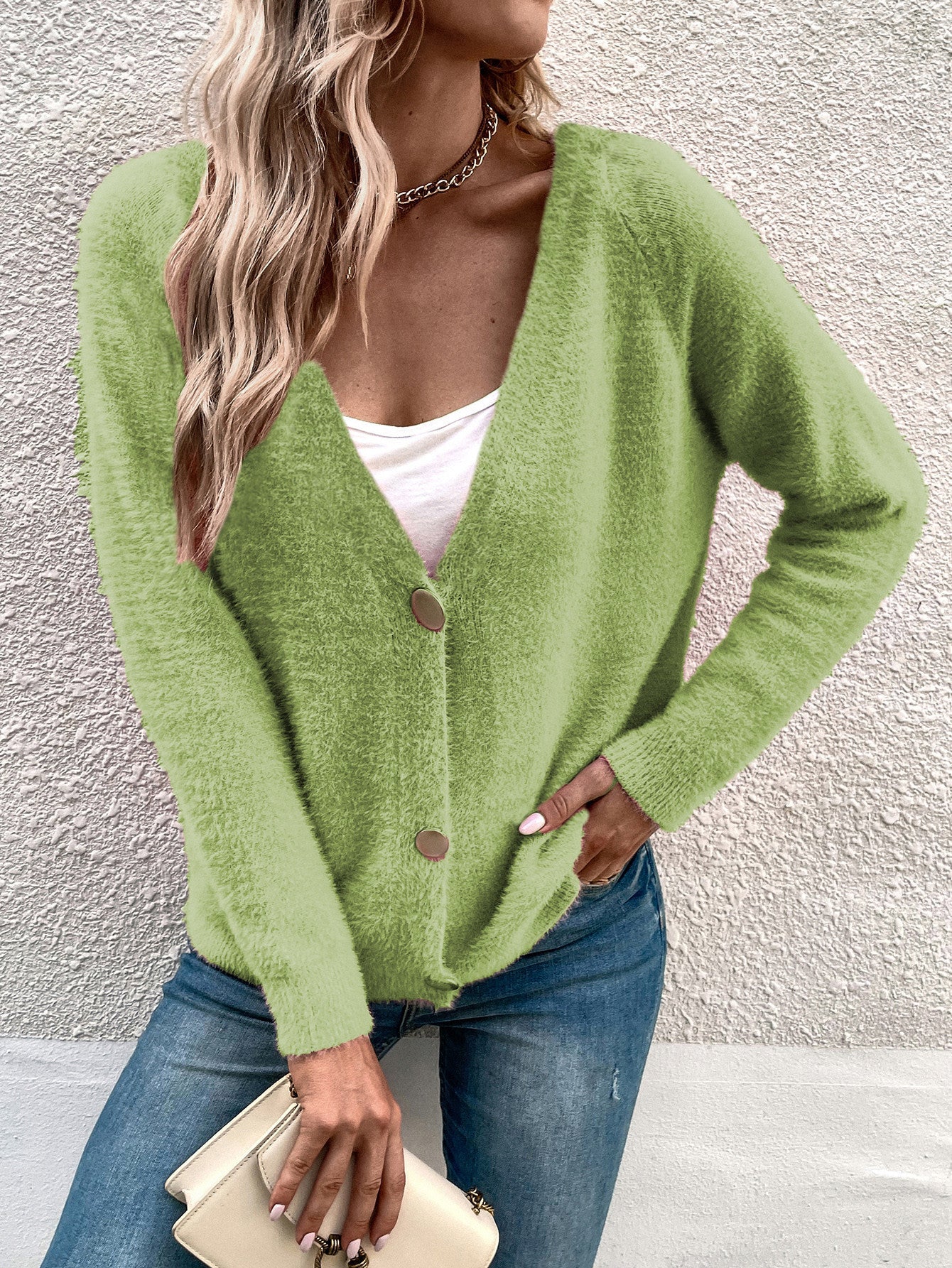 Damen Weicher Strickcardigan mit eleganten Knopfdetails und lässigem Schnitt Stalluxe