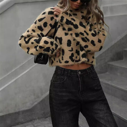 Damen Kuscheliger Leoparden-Pullover Stalluxe
