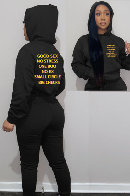 Damen Hoodie- und Jogginghose-Set mit motivierendem Schriftzug und lässigem Schnitt Stalluxe