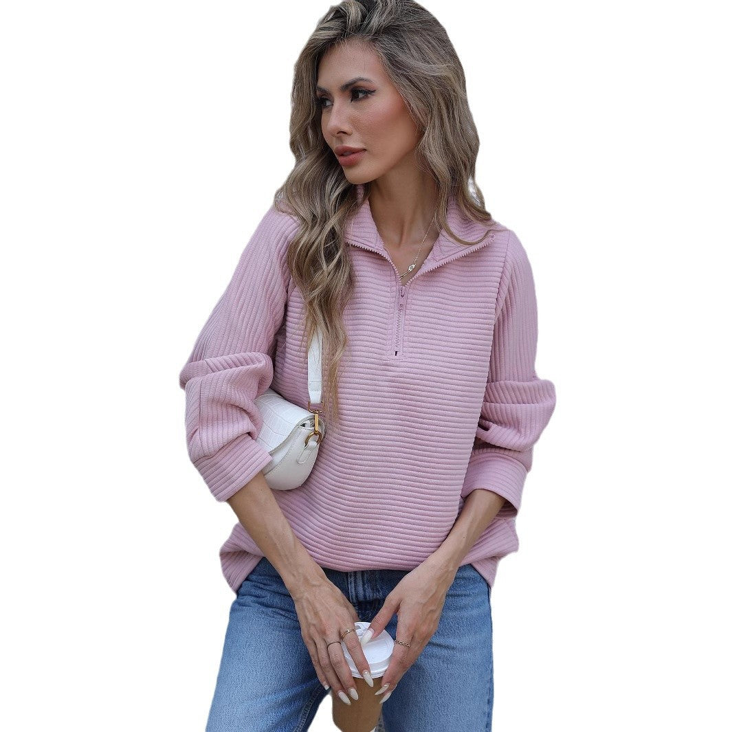 Damen Pullover mit hohem Kragen und strukturiertem Rippdesign Stalluxe