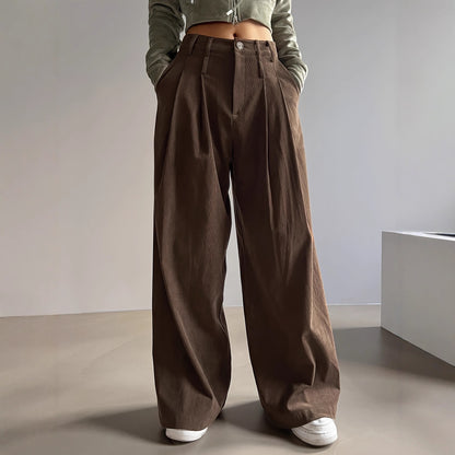 Damen weite High-Waist-Hosen Stalluxe