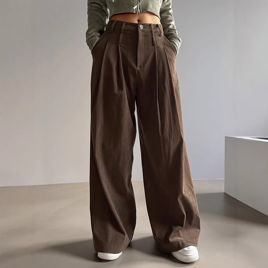 Damen weite High-Waist-Hosen Stalluxe