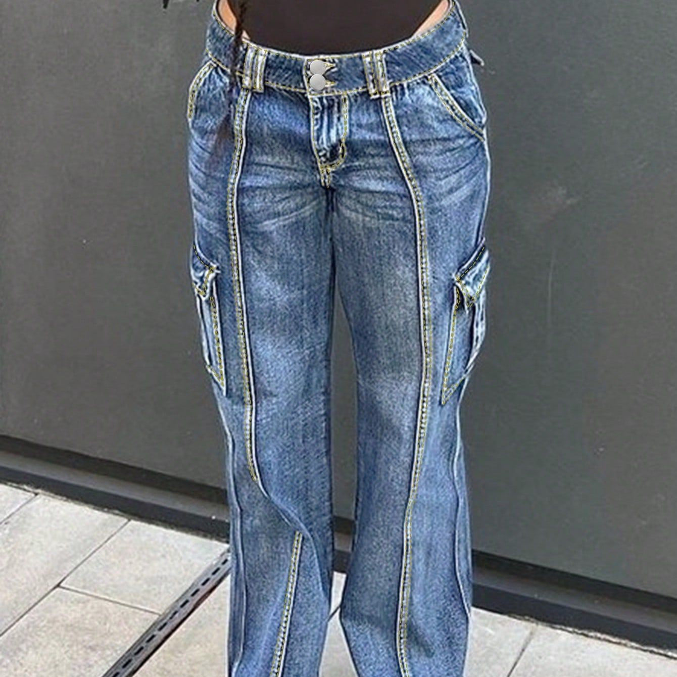 Damen Cargo-Jeans mit lässigem Schnitt und praktischen Taschen Stalluxe