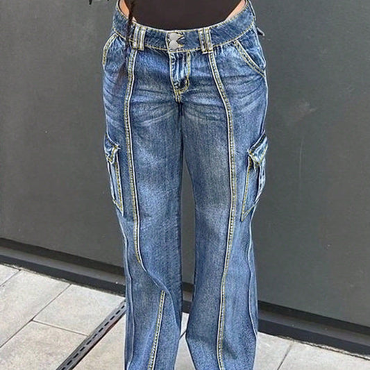 Damen Cargo-Jeans mit lässigem Schnitt und praktischen Taschen Stalluxe