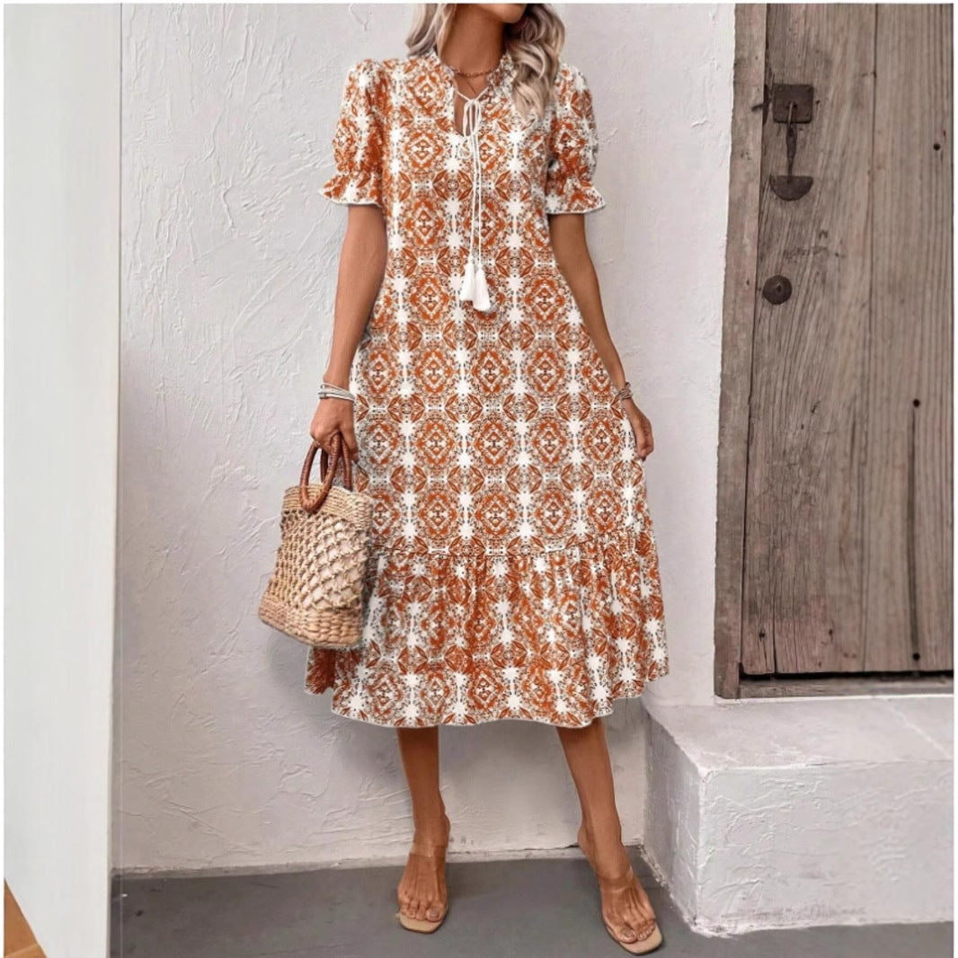 Damen Sommerliches Tunika-Kleid mit eleganten Schnüroptionen Stalluxe