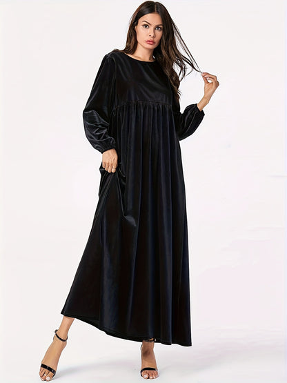 Damen Maxikleid aus luxuriösem Samt mit elegantem Faltenwurf Stalluxe