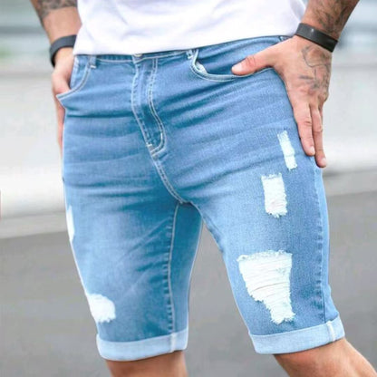Herren Ripped Denim Shorts Stalluxe