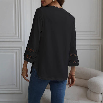 Damen modisches Oberteil mit eleganten Lochdetails Stalluxe