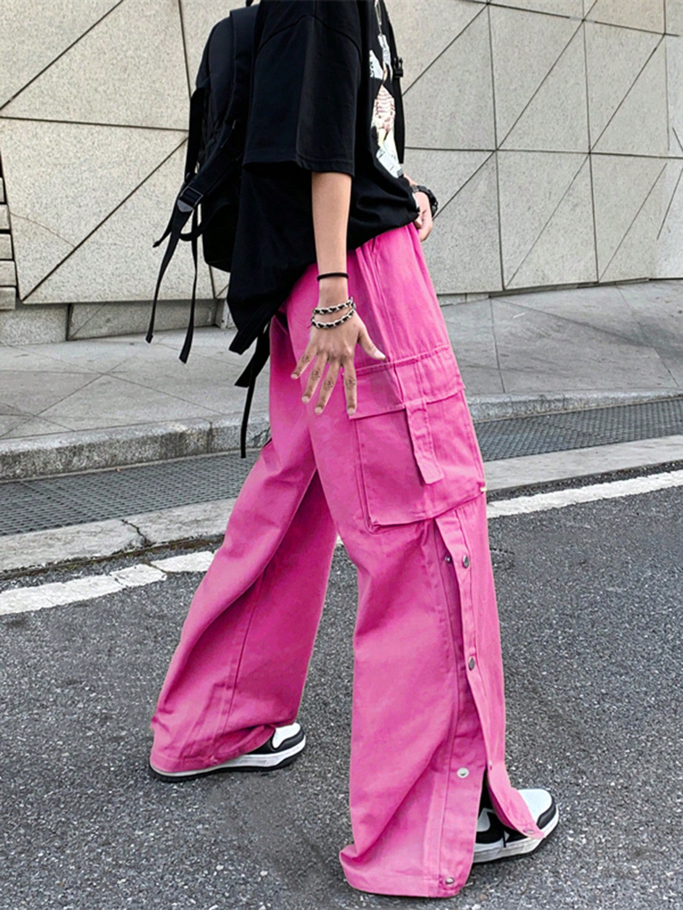 Damen Cargo-Hose mit weit geschnittenem Bein und praktischen Taschen Stalluxe
