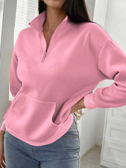 Damen bequemer Stehkragen Pullover Stalluxe