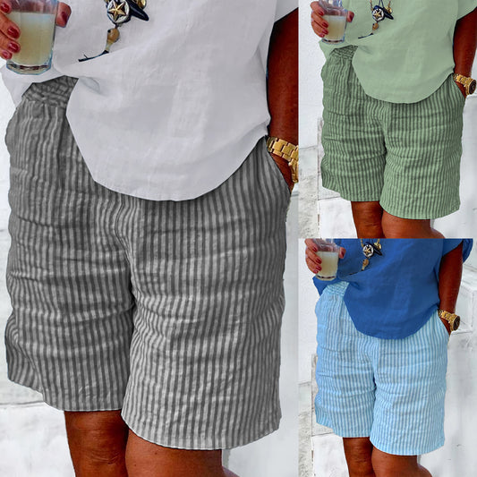 Damen Leichte Baumwollshorts mit Streifendessin Stalluxe