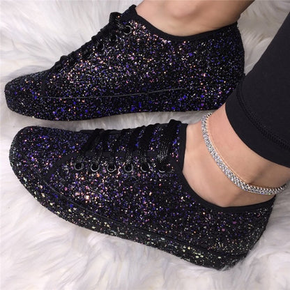 Damen Glitzernde Sneaker mit atmungsaktiver Sohle und zusätzlichem Komfort Stalluxe