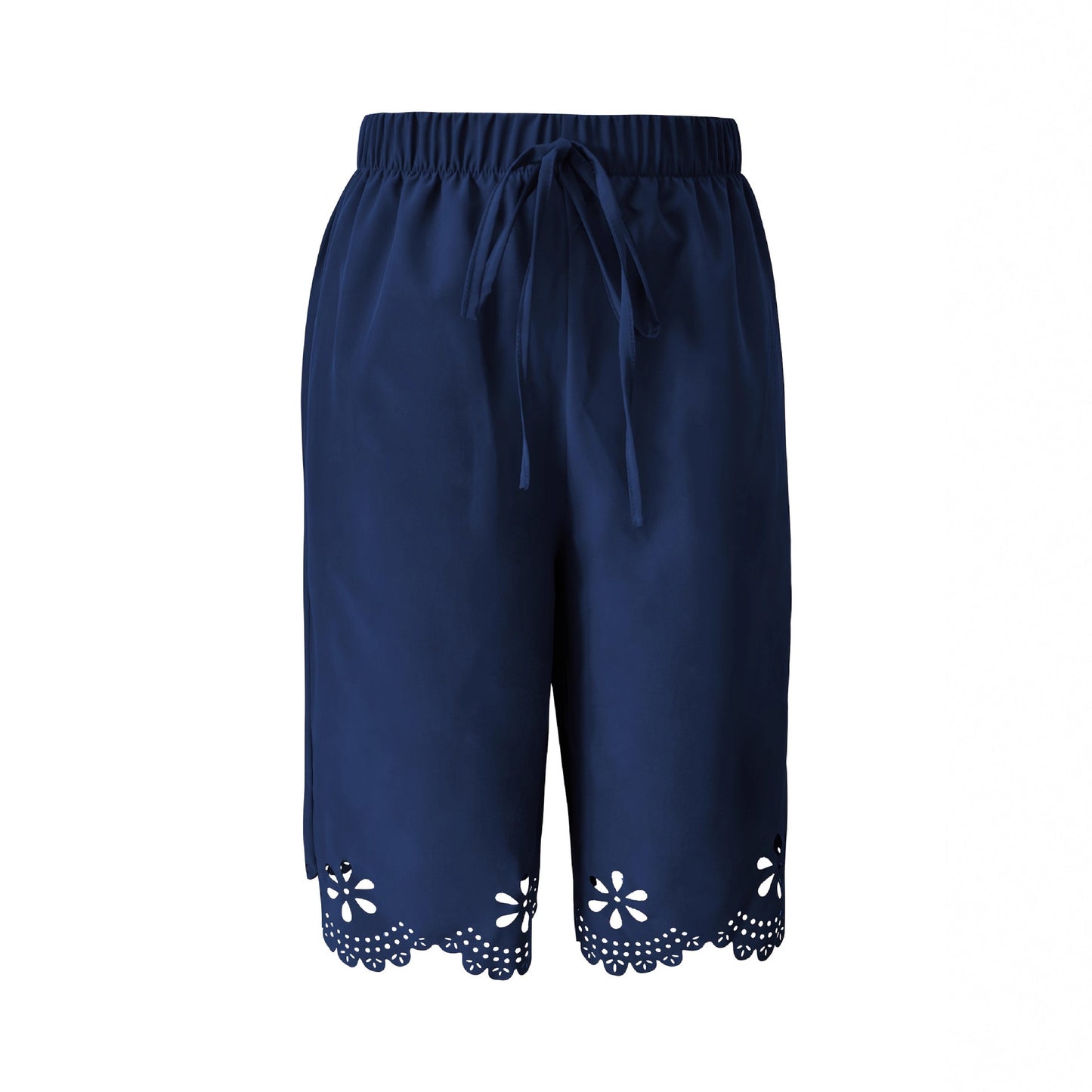 Damen Weite Culotte mit elegantem Lochmuster und elastischem Bund Stalluxe