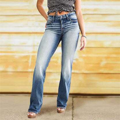 Damen Slim Fit Jeans mit hohem Bund Stalluxe