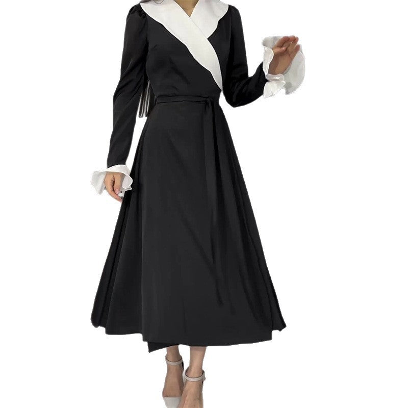 Damen Maxikleid mit eleganten Volantärmeln und Wickelgürtel Stalluxe