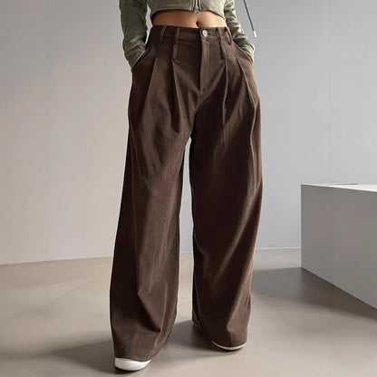 Damen weite High-Waist-Hosen Stalluxe