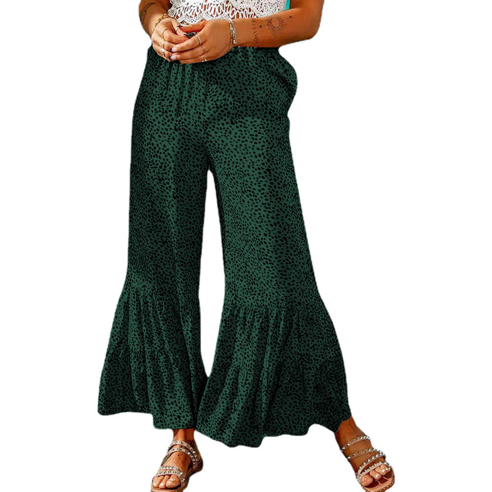 Damen Weite Palazzo-Hose mit voluminösem Saum und elastischem Bund Stalluxe